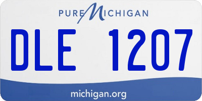 MI license plate DLE1207
