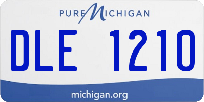 MI license plate DLE1210