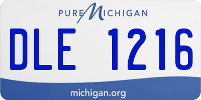 MI license plate DLE1216