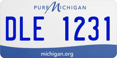 MI license plate DLE1231