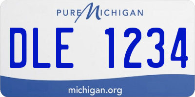 MI license plate DLE1234