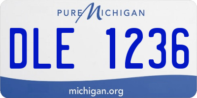 MI license plate DLE1236