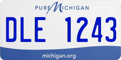 MI license plate DLE1243