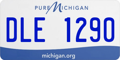 MI license plate DLE1290