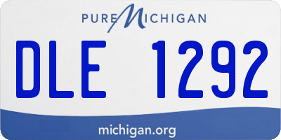 MI license plate DLE1292