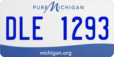 MI license plate DLE1293