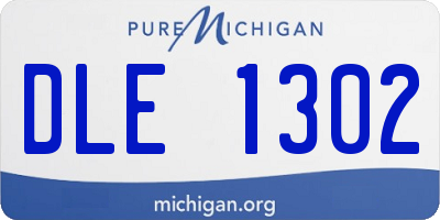 MI license plate DLE1302