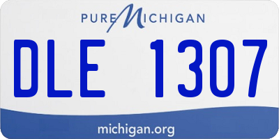 MI license plate DLE1307