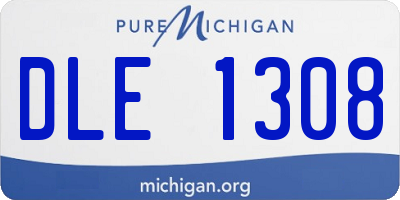MI license plate DLE1308