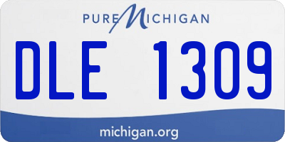 MI license plate DLE1309