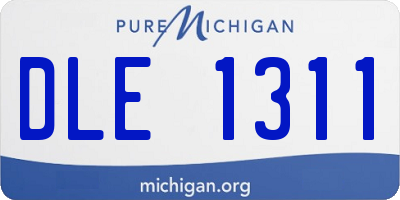 MI license plate DLE1311