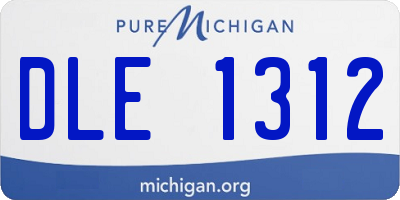 MI license plate DLE1312