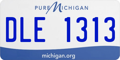 MI license plate DLE1313