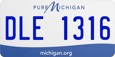 MI license plate DLE1316