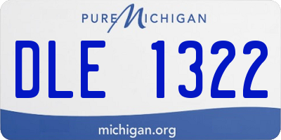 MI license plate DLE1322