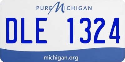 MI license plate DLE1324