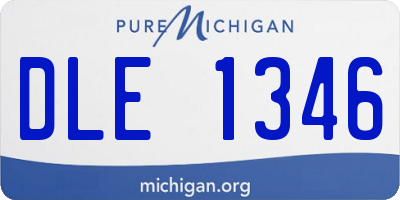 MI license plate DLE1346