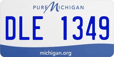 MI license plate DLE1349