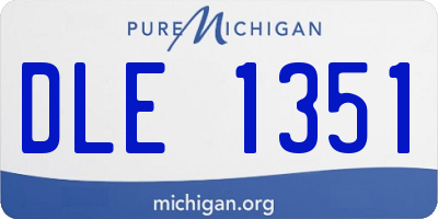 MI license plate DLE1351