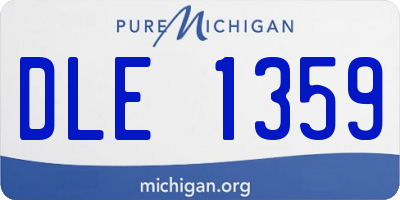 MI license plate DLE1359