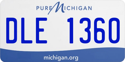 MI license plate DLE1360