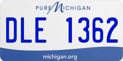 MI license plate DLE1362