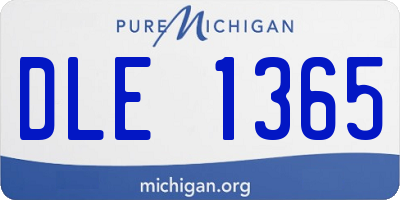 MI license plate DLE1365