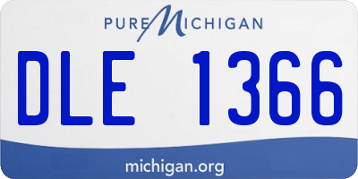 MI license plate DLE1366