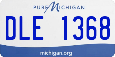 MI license plate DLE1368