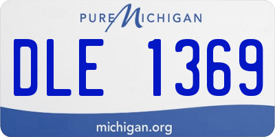 MI license plate DLE1369