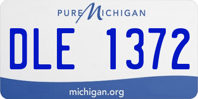 MI license plate DLE1372