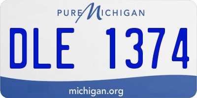 MI license plate DLE1374