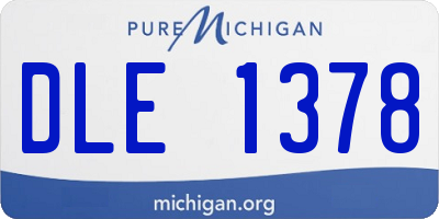 MI license plate DLE1378