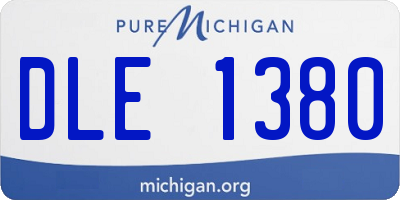 MI license plate DLE1380