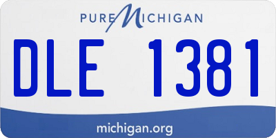 MI license plate DLE1381
