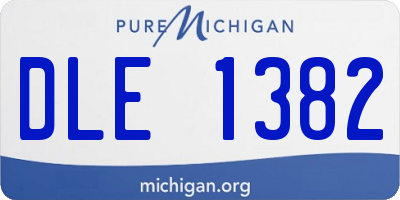 MI license plate DLE1382