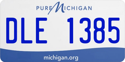 MI license plate DLE1385