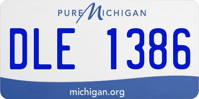 MI license plate DLE1386