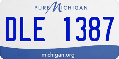 MI license plate DLE1387