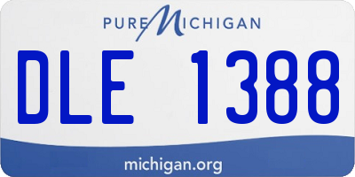 MI license plate DLE1388