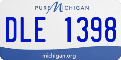 MI license plate DLE1398