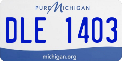 MI license plate DLE1403