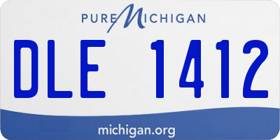 MI license plate DLE1412