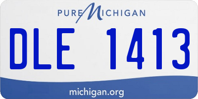 MI license plate DLE1413