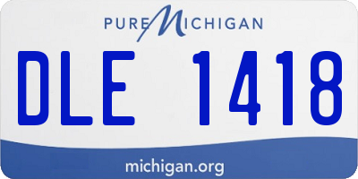MI license plate DLE1418