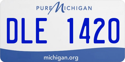 MI license plate DLE1420