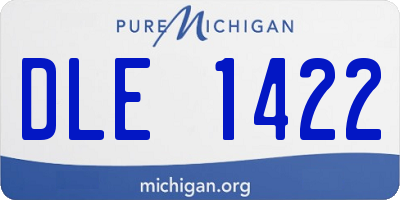 MI license plate DLE1422