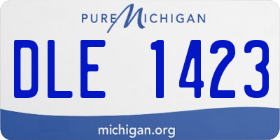 MI license plate DLE1423