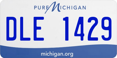 MI license plate DLE1429