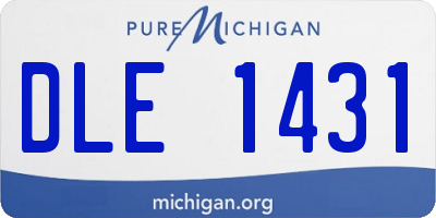 MI license plate DLE1431